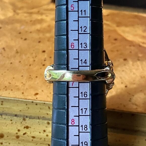 Natural Rhodolite Garnet Sterling Silver Cocktail Ring Size 6.75 - Picture 8 of 9